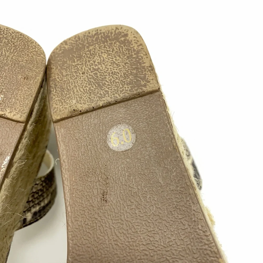 Steve Madden Beige Snake-Print Espadrille Platform Sandals